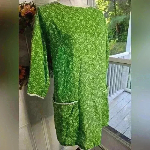 Vintage apron shirt tie in the back green size l - Picture 2 of 3